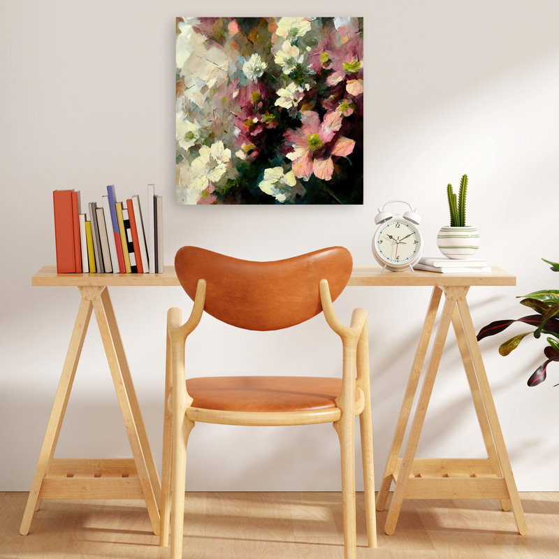 Bourgogne, fleurs sauvages agrandies, art contemporain contemporain romantique, H 18 po x l 18 po