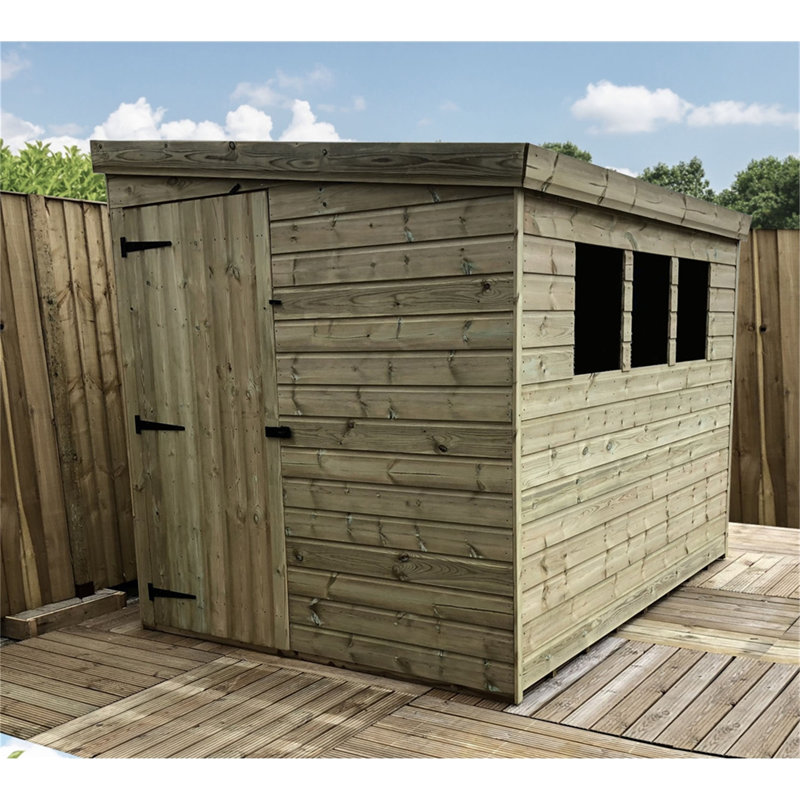 Trapeza 8 ft. W x 5 ft. D Solid Wood Garden Shed