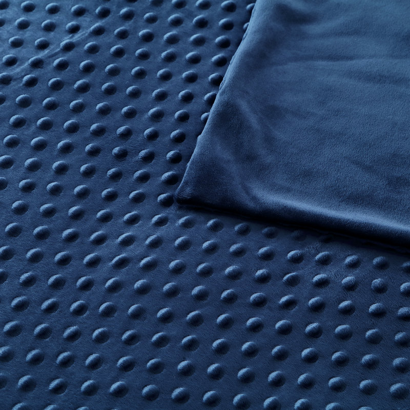 Couverture pondérée en velours pour chambre Binah, Bleu marine, 20 lb, l 72 po x L 80 po