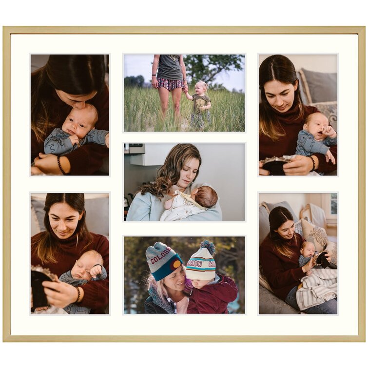 13.7x15.7 Frame for Seven 4x6 Picture White Wood (10 Pcs per Box)