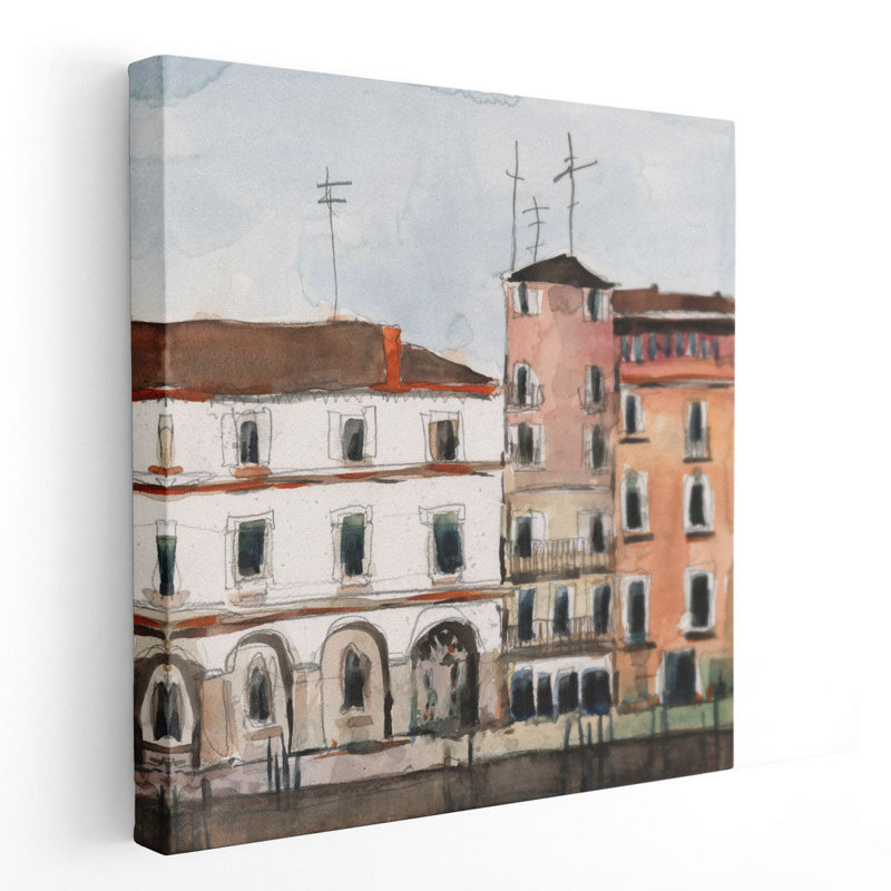 Along the Venice Facade - Canvas Print Wall Art, 20" H x 20" W