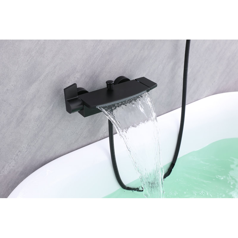 Matte Black Adjustable Wall Mounted Handheld Shower Faucet Set