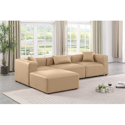 Hridan Upholstered L-Shaped Sectional Reversible