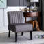 2 chaises Mid-Century modernes en velours gris, pieds en bois massif pour un style attrayant pour le salon-766842498