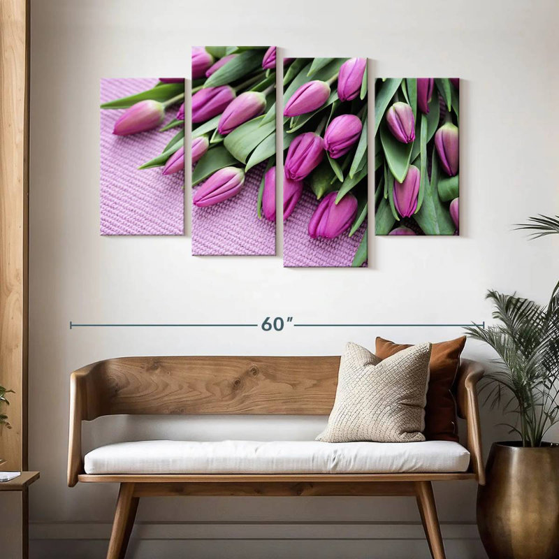 Harnek Purple Tulips, 32" H x 52" W