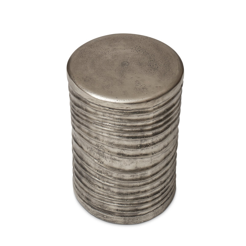 Jonica Aluminum Accent Stool, Silver