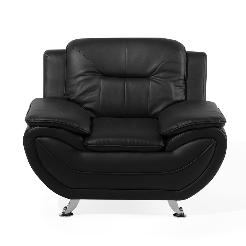 Tess Faux Leather Club Chair, Black