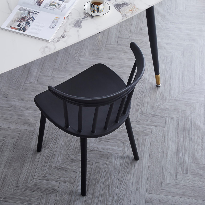 Ensemble de 4 chaises en polypropylène Emmons, Noir, noir, noir, noir
