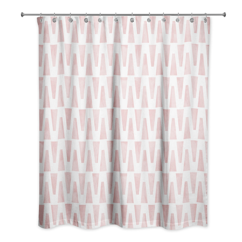  Rideau de douche simple Aiyannah, Rose