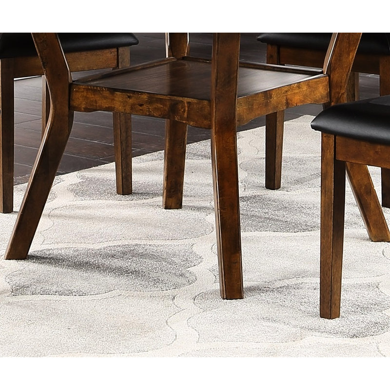 Table de salle à manger chic en noyer, ronde avec tablette et base en bois d'hévéa, Walnut