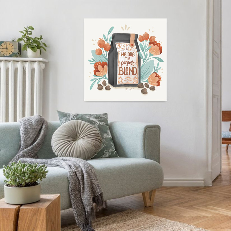 Mélange I, art floral contemporain, H 32 po x l 32 po