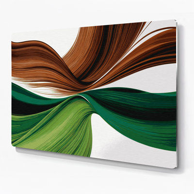 Gradient Abstract 95 Green Metal Wall Art