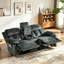 Grand canapé-lit inclinable manuel de 74,8 po avec console centrale, porte-gobelets et pochette de rangement (ensemble de 2)-1131687452