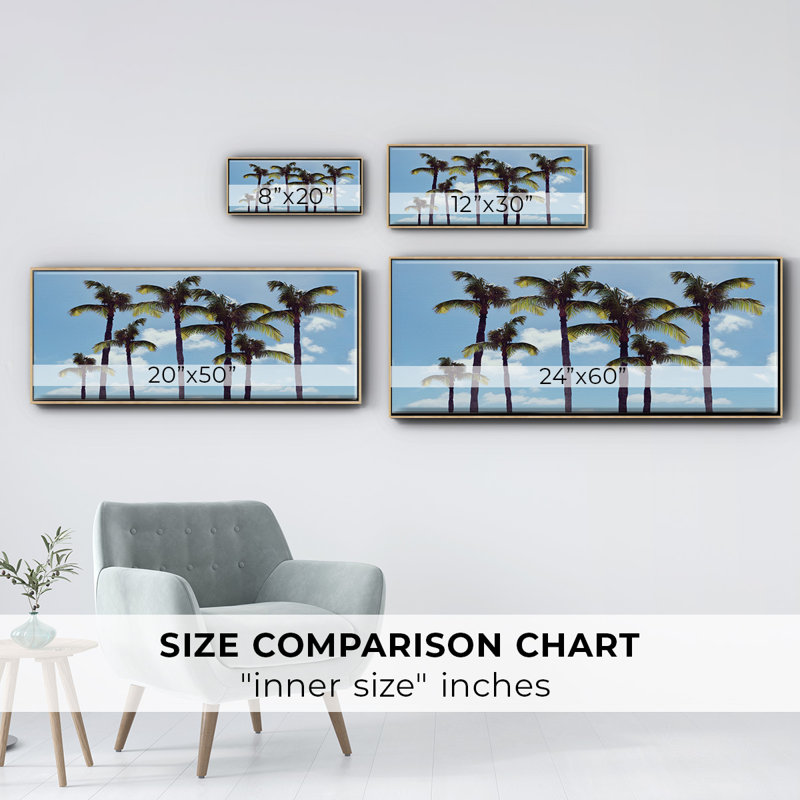 Paradise Palms, reproduction d'art sur toile, H 20 po x l 50 po x P 1,5 po, Naturel