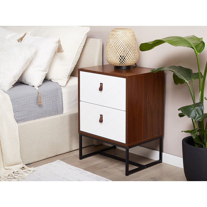 Andeana 49cm W Manufactured Wood Bedside Table, Dark Wood
