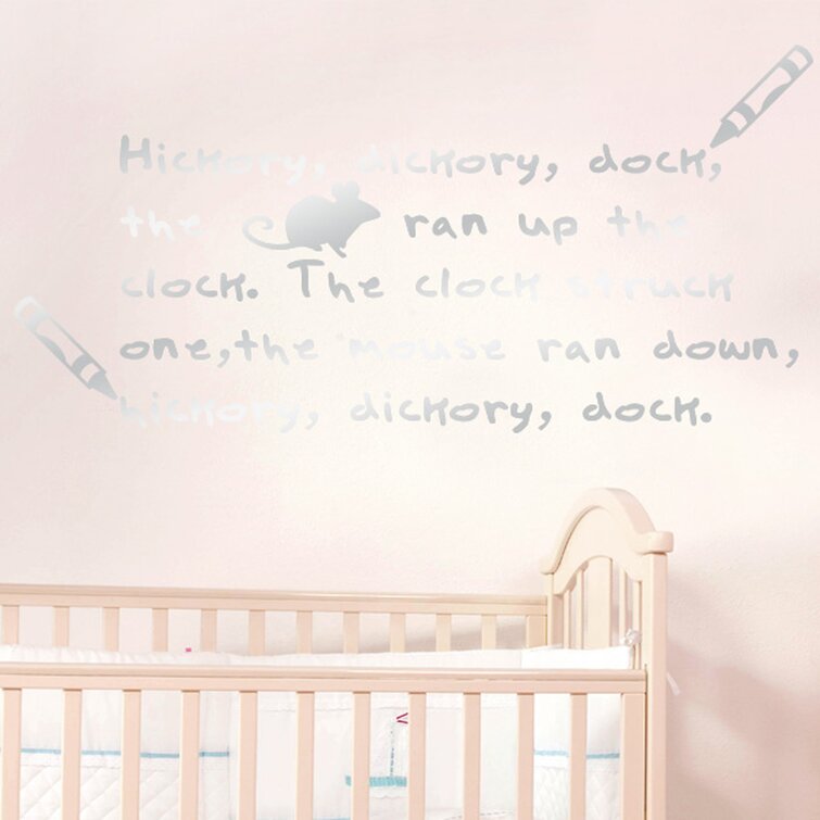 Hickery Dickery Dock the Mouse Went up the Clock Nursery Rhyme Wall Sticker