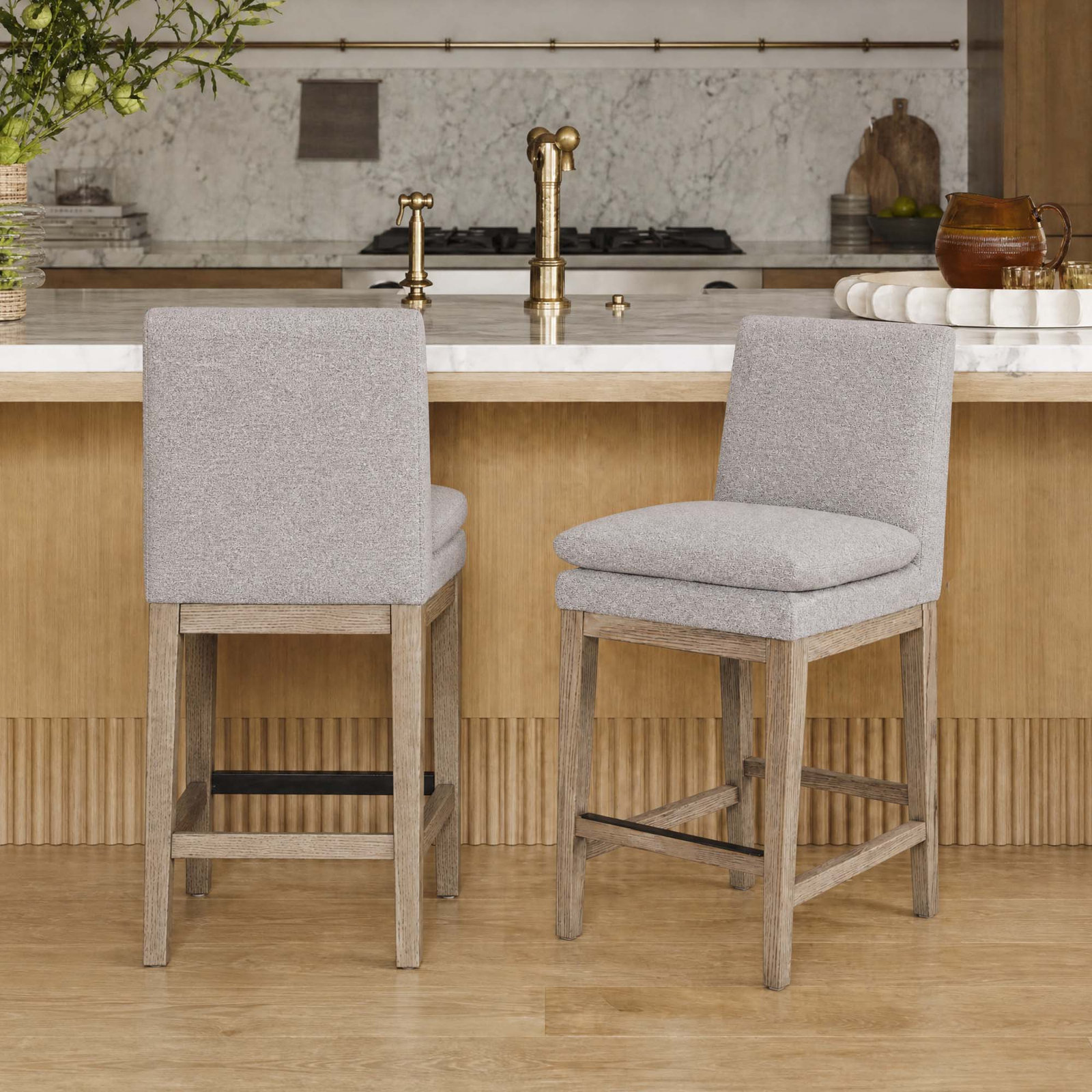 Bethea 25.98 " Bar Stool, Graywash, Storm