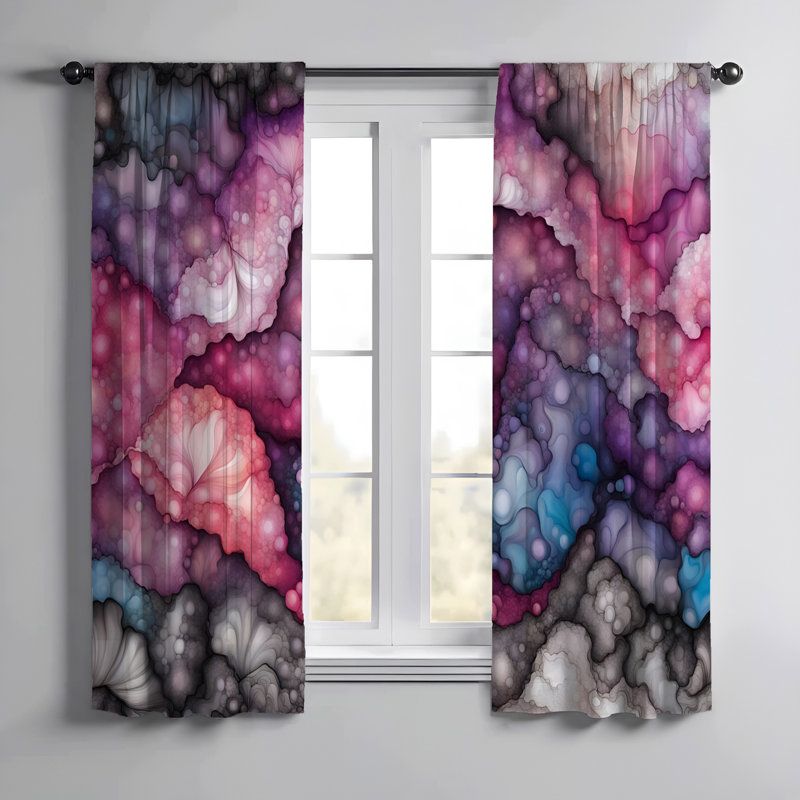 Paire de rideaux semi-transparents en polyester Edwing, L 20 po x L 61 po