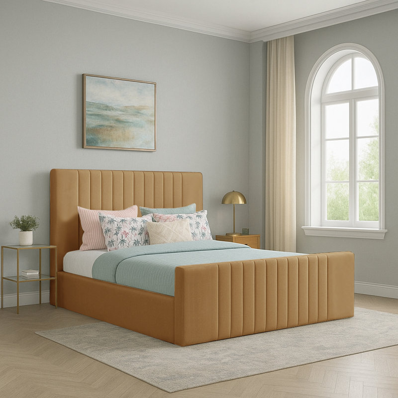 Gagliano Storage Bed, Double (4'6), Beige