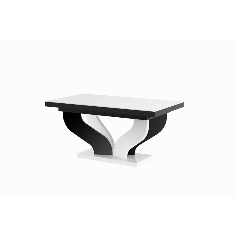 Cherysse Extendable Dining Table, White/Black