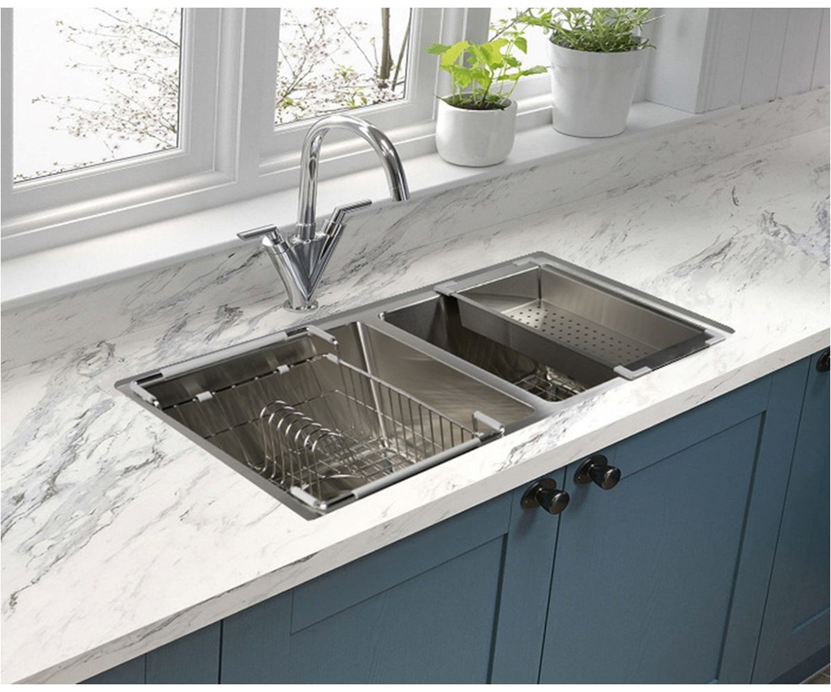 BOSCO 18'' W Double Bowl Stainless Steel Undermount Kitchen Sink | Wayfair