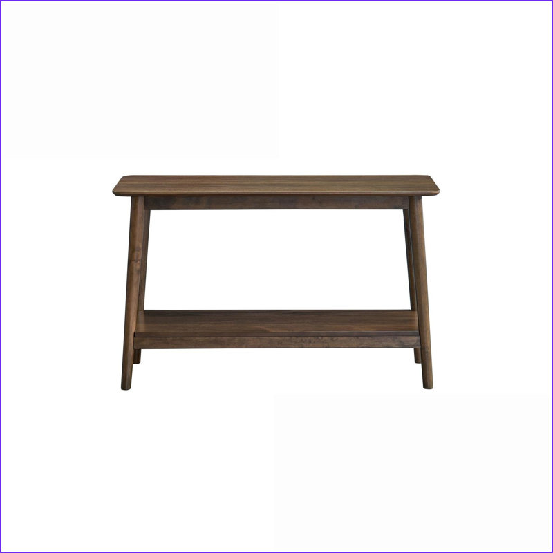Table basse en bois d'hévéa massif avec tablette - Style contemporain pour économiser de l'espace dans le salon