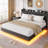 Floating Bed Frame, With RGB LED Lights And Charging Station-840872735-840872928