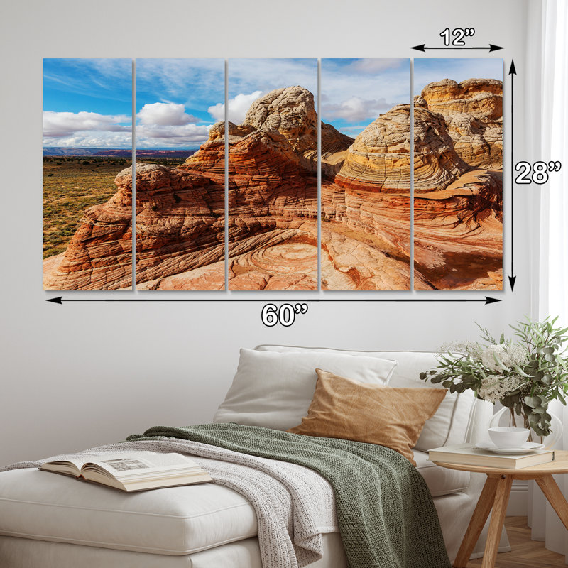 Vermilion Cliff National Landscape - Paysages, art mural, salon - 5 panneaux égaux
