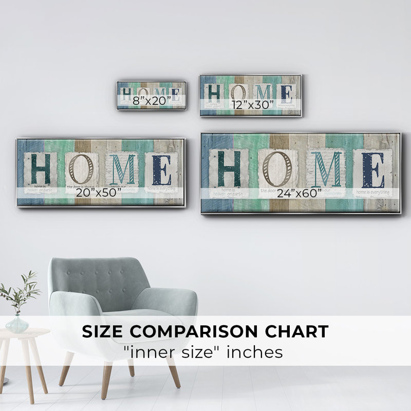 Home- Framed Canvas, 20" H x 50" W