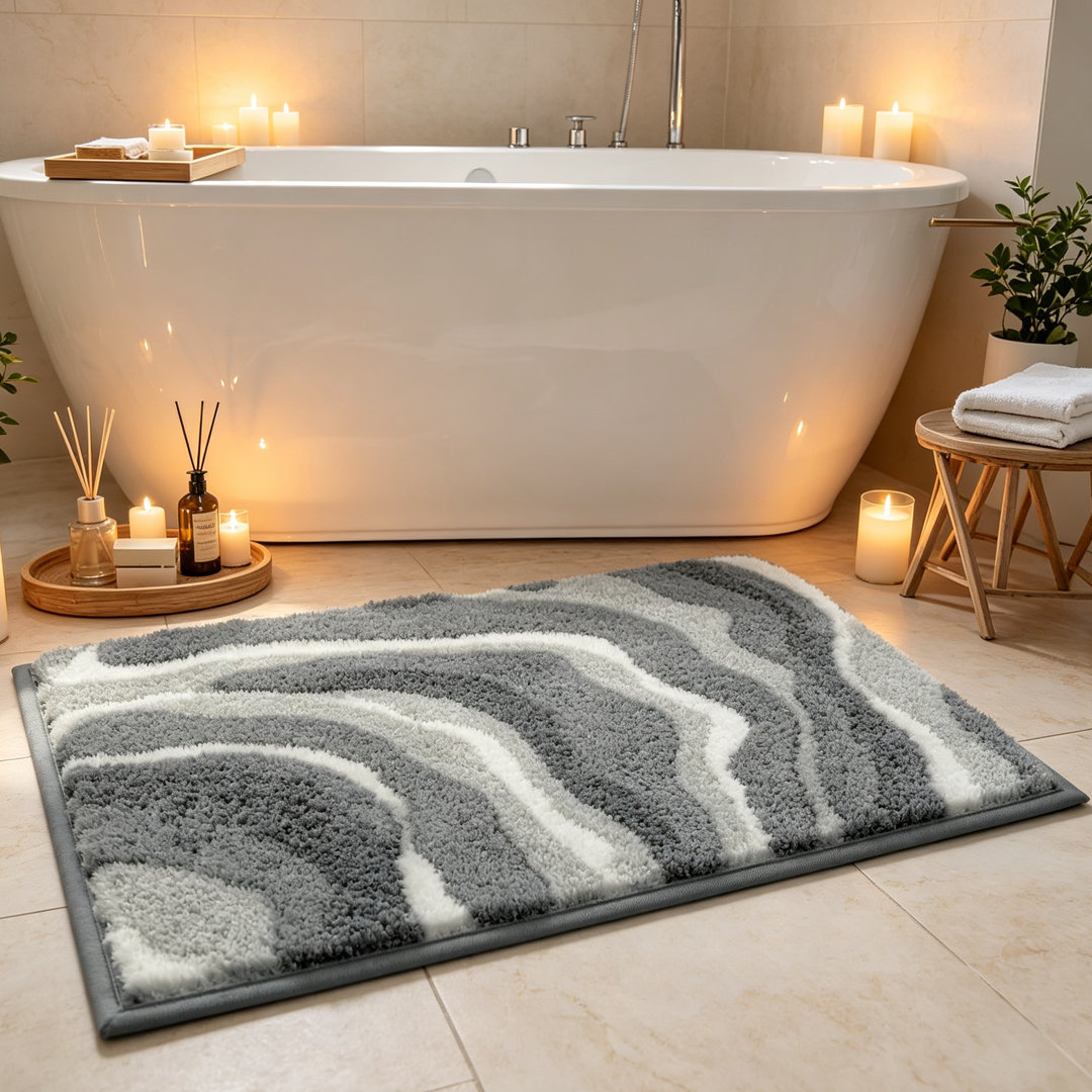 Super Absorbent Non-Slip Microfiber Bath Mat for Bathroom Floor