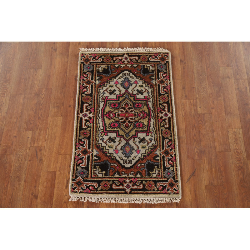 Tapis oriental ivoire traditionnel en laine 2 x 3