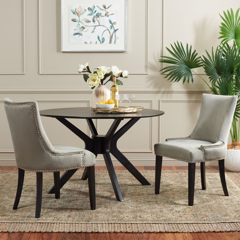 Chaise d'appoint rembourrée Gallager, 1, Velours Graphite