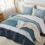 Ensemble d'édredon à rayures réversible 3 pièces en duvet synthétique doux toutes saisons-122494854-122494868