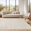 Tapis lavable à rayures rétro antidérapant (beige)-471381059-490636184