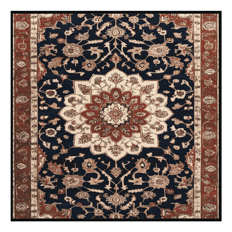 Tapis brun lavable à la machine, Carré 5 pi