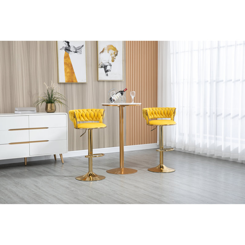 Chaises de bar pivotantes en polyester réglables et confortables pour la cuisine et la salle à manger