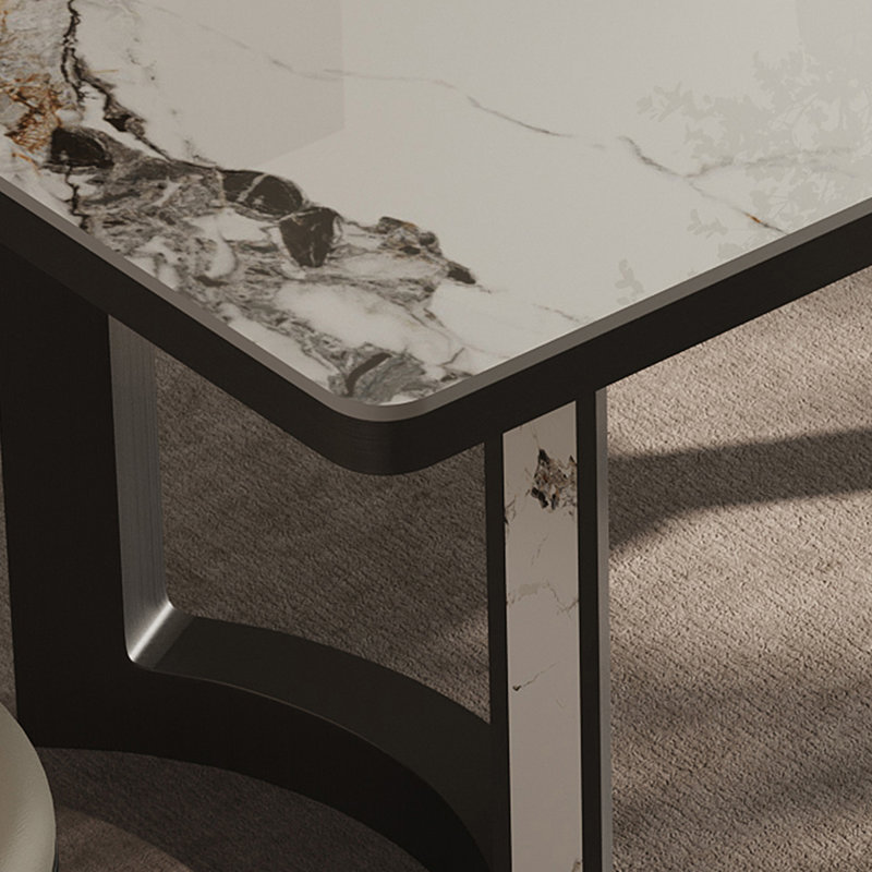 86.61"Italian high-end rectangular stone slab dining table, 29.53" H x 86.61" W x 39.37" D