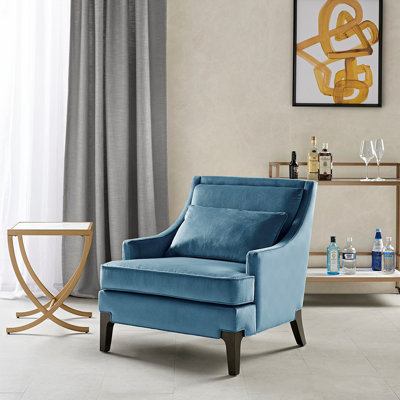 Chaise d'appoint Anna avec coussin lombaire, conception moderne pour un confort et un soutien supérieurs, finition café foncé