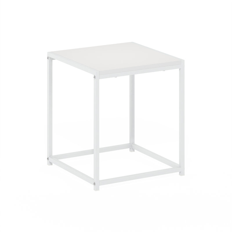 Table de bout 4 pieds Mistry, Blanc, Blanc