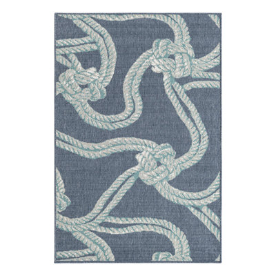 Tapis bleu marine intérieur / extérieur Bertram
