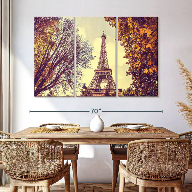 Sebbie Eiffel Tower During Autumn, 42" H x 65" W