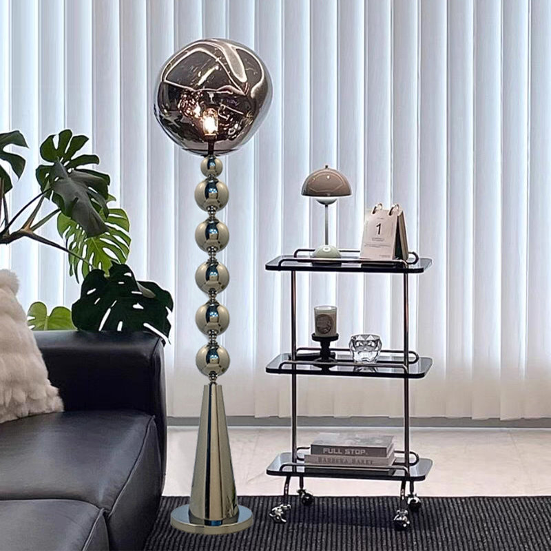 Silver Iron + Acrylic Free form Floor Lamps