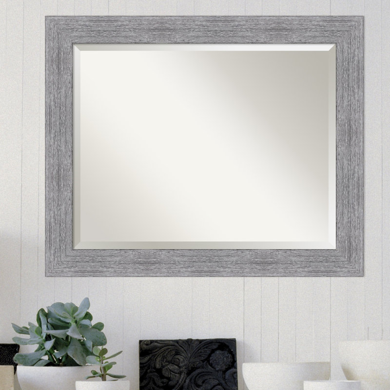 Roulston Flat Wall Mirror, Gray, 27" x 33"