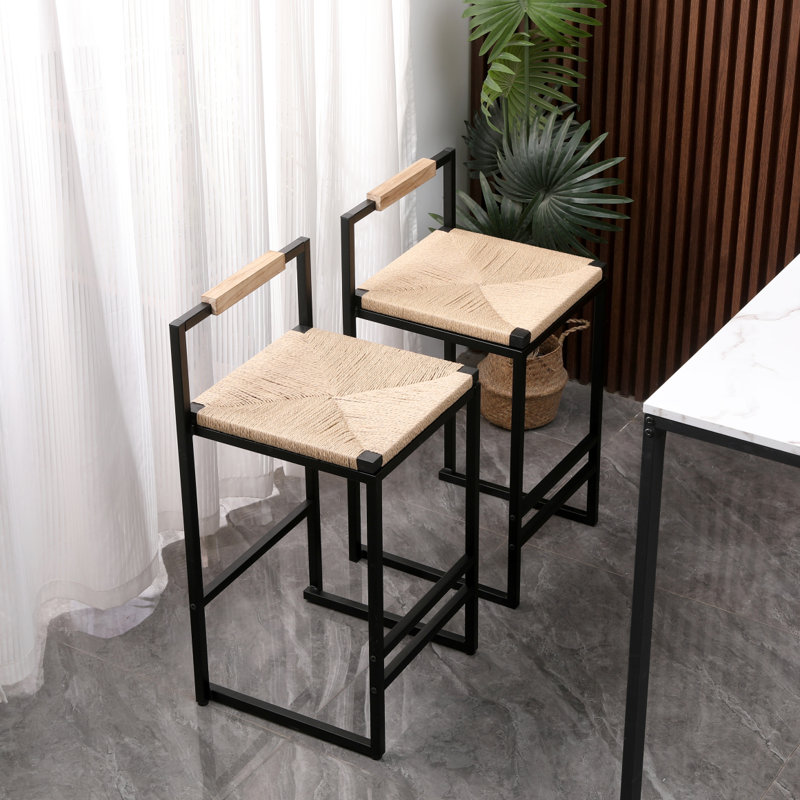 Chaise d'appoint en cuir avec comptoir, Natural, 2