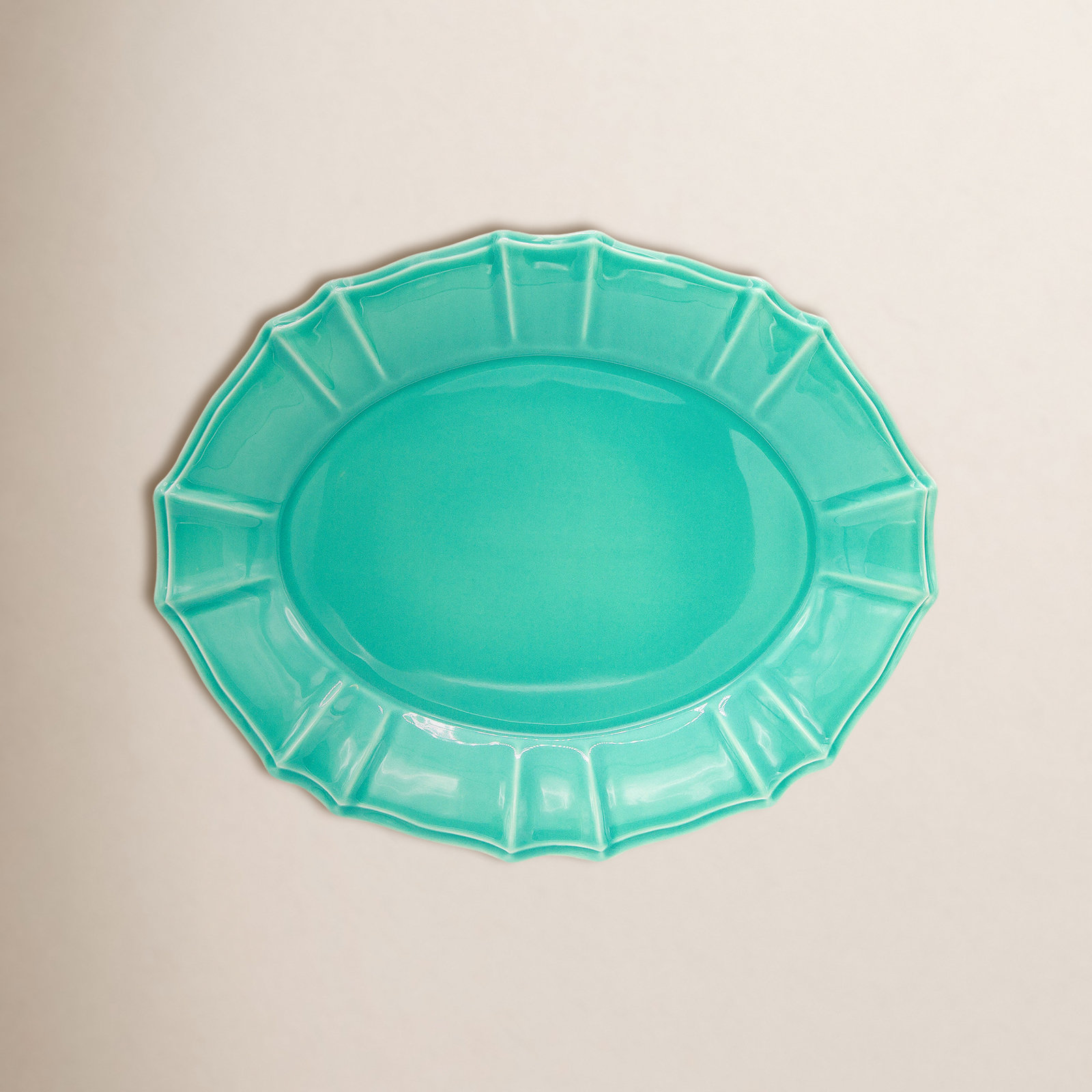 Chloe Oval Platter, Turquoise