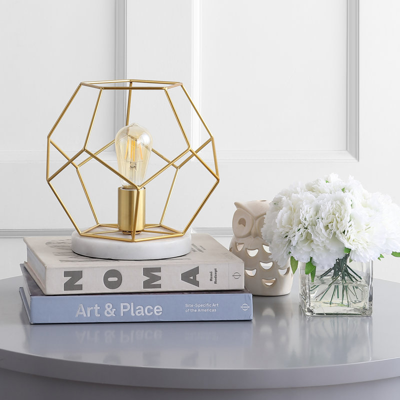 Lampe de table 10 "Kelleher, Doré / Blanc