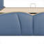 Structure de lit plateforme moderne en cuir PU, grand lit avec tête de lit à oreilles, sans sommier, bleu riche
