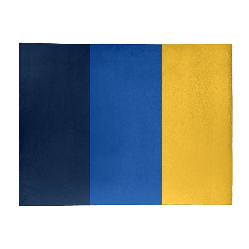 Tapis bleu royal rayures royal national hockey, Rectangle 9 pi x 12 pi