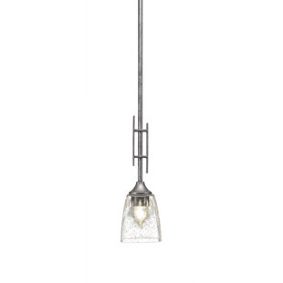 Malone Uptowne Stem Hung Mini Pendant Shown In Aged Silver Finish With 4.5" Square
