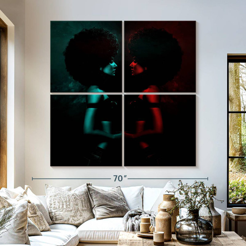 Portrait de femme Leisha Afro, H 57 po x l 57 po